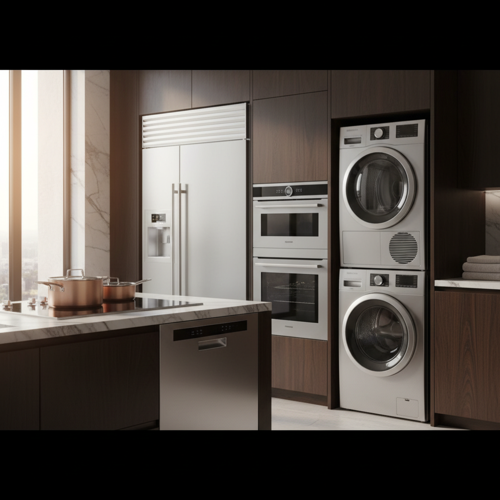 Premium appliance suite in a luxury home